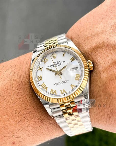 rolex datejust silver on wrist|Rolex Datejust 31 two tone.